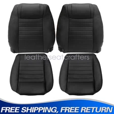 For 2005-2009 Ford Mustang GT Driver / Passenger Bottom / Top Seat Cover Black
