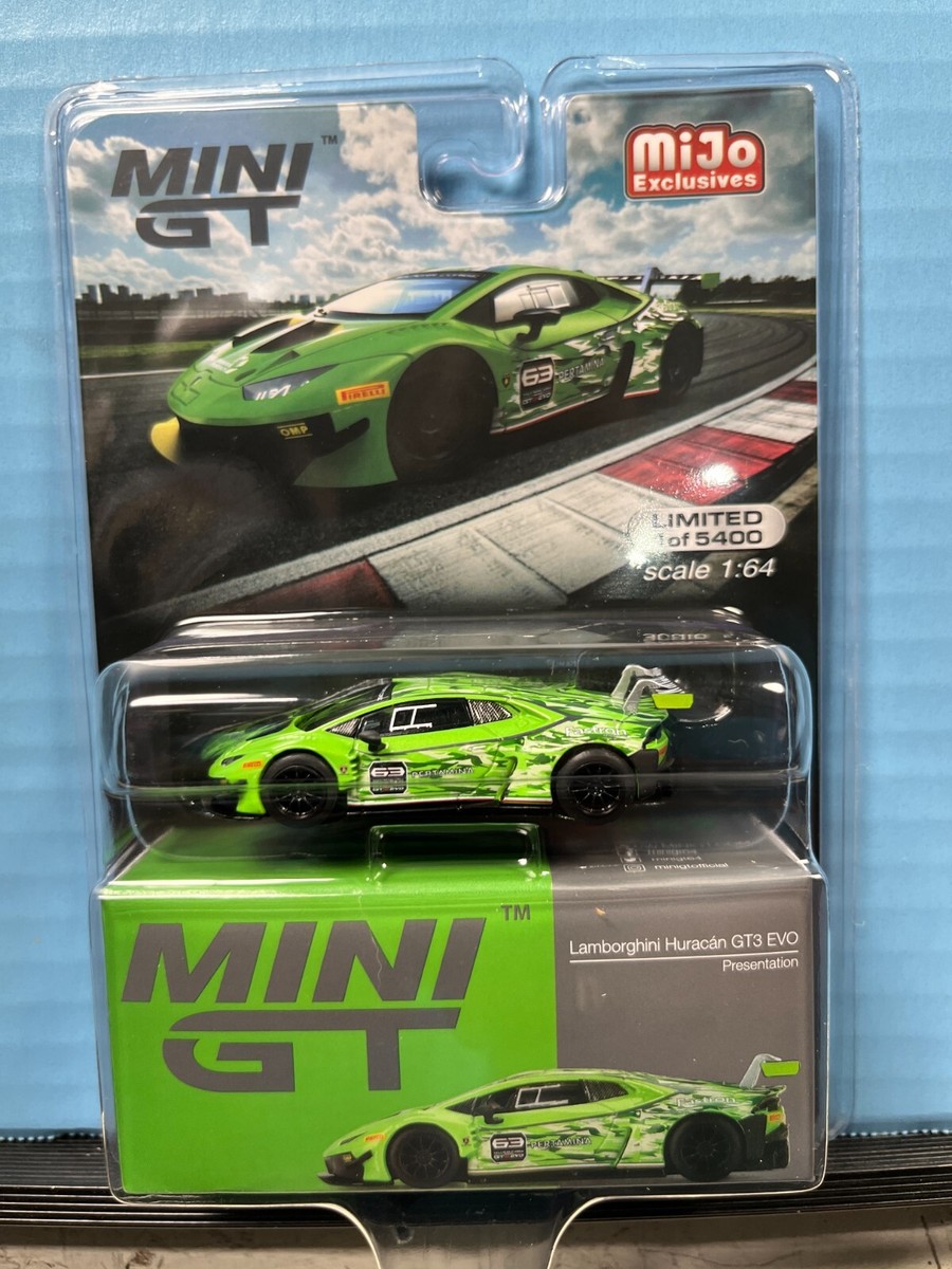 1/64 MINI GT LAMBORGHINI HURACAN GT3 EVO PRESENTATION GREEN LHD