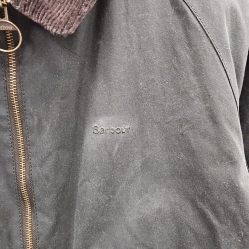 Barbour Mens Domus Wax Waterproof Green Biker Lightweight Jacket Coat Size Large - Bild 8 von 10
