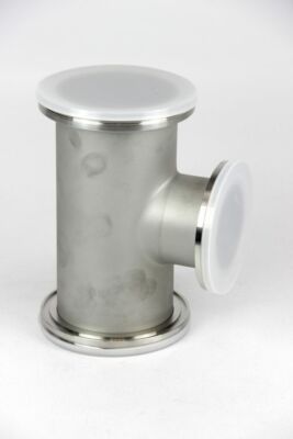 ISO-K Vakuum reduzierendes T-Stück DN 100/80 Edelstahl L=210 mm