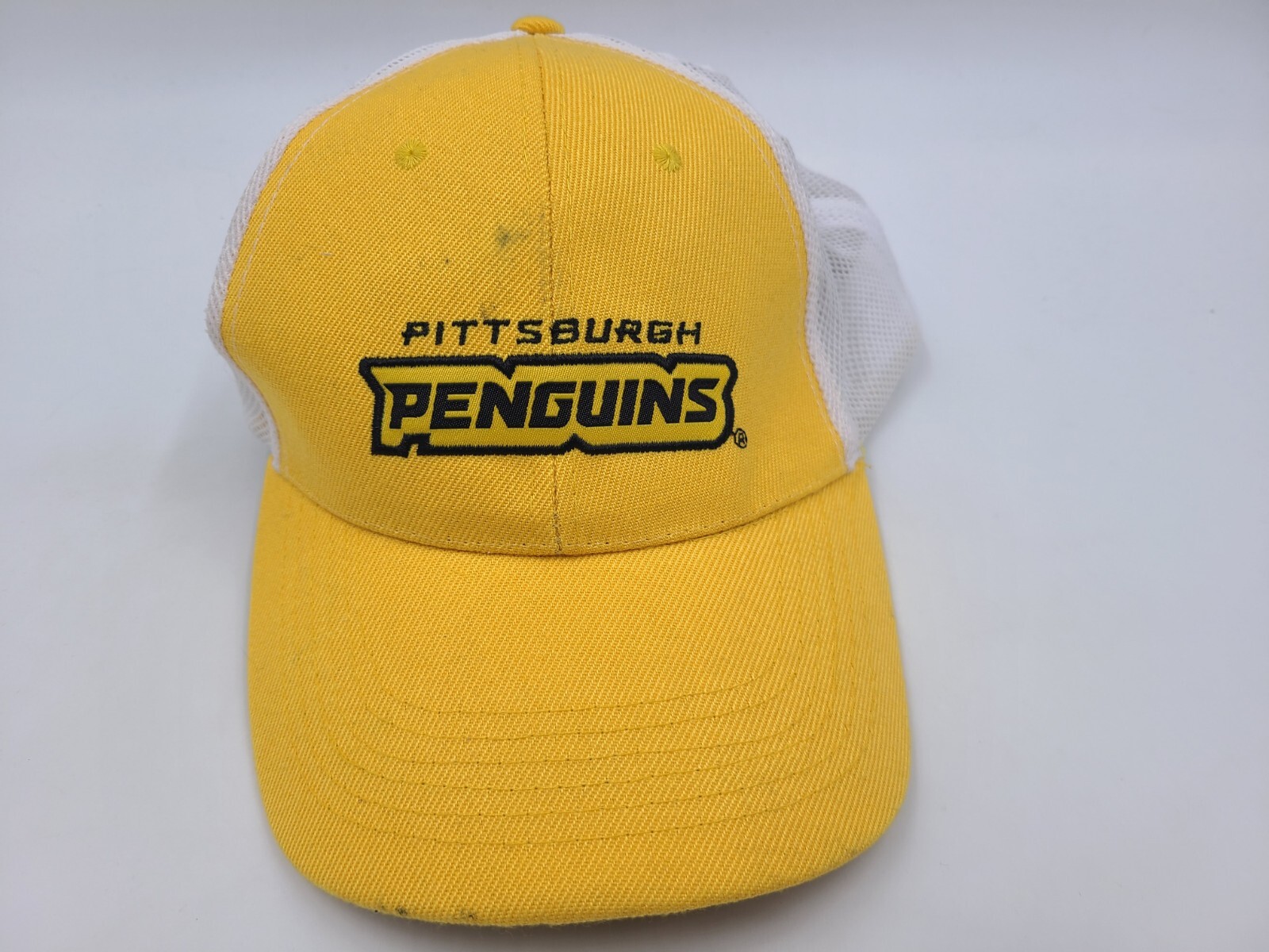 Pittsburgh Penguins Mesh Adjustable Hat Cap Men Women NHL Hockey Yellow White