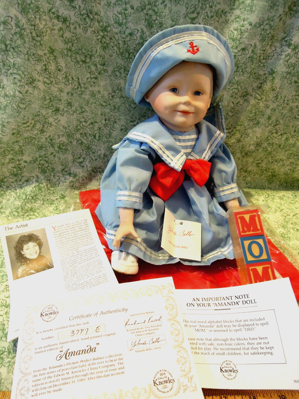 Hd-724 "AMANDA" by Y. Bello; porc/cloth doll 'Picture Perfect Baby' AshtonDrake