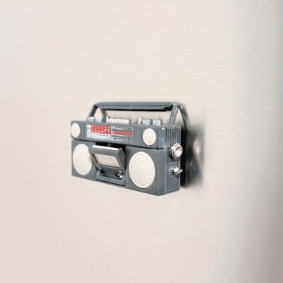 Retro Mini Tape Player Fridge Magnet Black – 3D Vintage Cassette with ...