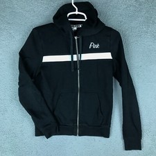 PINK Victoria Secrets Womens Full Zip Long Sleeve Black Fleece Hoodie Size XS
