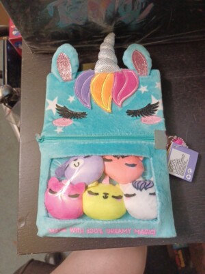 NEW  Claire's Diary Unicorn Lock & Keys Clear Pocket With 5 Small Toys Has Tags.