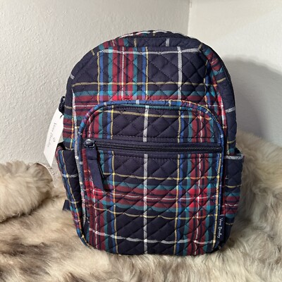 NWT Vera Bradley Small Backpack - Tartan Plaid Print | eBay
