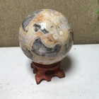 378g  Natural crazy agate slice polished crystal ball Mineral md2026