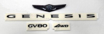 #ad #ad 4pc Glossy Black Front Rear emblem fit 2021 2022 2023 2024 Genesis GV80 $345.00