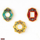 Peruvian Decorative Gilded Wall Mini Mirror 4" set of 3 for wall home decor