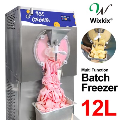 Wixkix Commercial Hard Ice Cream Machine 5in Touch Control 48L/H Stainless Steel