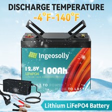 12V 100Ah LiFePO4 Deep Cycle Lithium Battery RV Solar Off-grid 14.6V 7A Charger