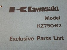 1977 Kawasaki KZ750 B 2 Exclusive Parts List Fiche Manual Book B2 KZ 750