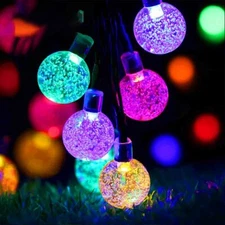 Solar Powered 50 LED String Light Garden Path Yard Decor Lamp Outdoor Waterproof