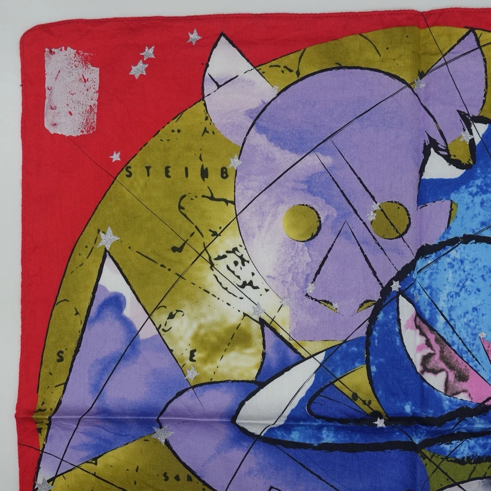 Vivienne Westwood Red Handkerchief Devil Multicolor Cotton Scarf Sz: 19.5"x19.5" - Image 2 of 4