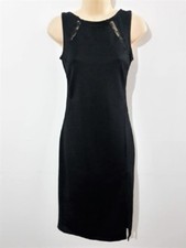 Atmosphere Black Bodycon With Lace Details Midi Dress Size 8