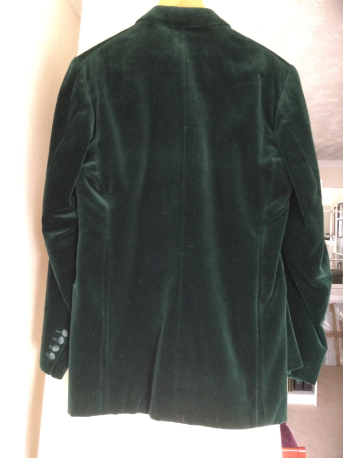 FILA L G Wilkinson giacca da sera su misura Savile Row verde velluto giacca da fumo 38