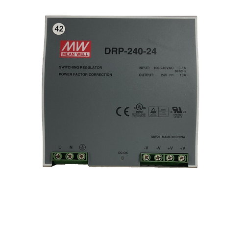 NDR-240-24 24V 10A Voeding Mean Well NDR-240-24 Voeding – 24V 10A 240W, DIN-rail Montage, Industriële Schakelende Voeding Professionele Voeding 85-264VAC