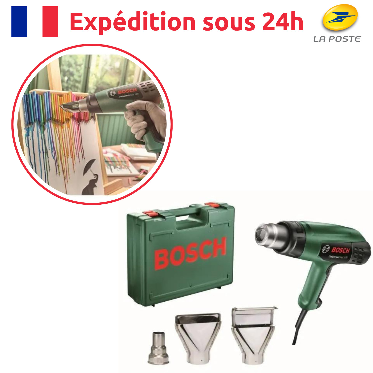 Décapeur thermique 1800W en métal pour décaper la peinture et le bois