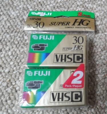 Fuji VHSC TC-30 Super HG Compact Videocassette. Twin Pack. NEW