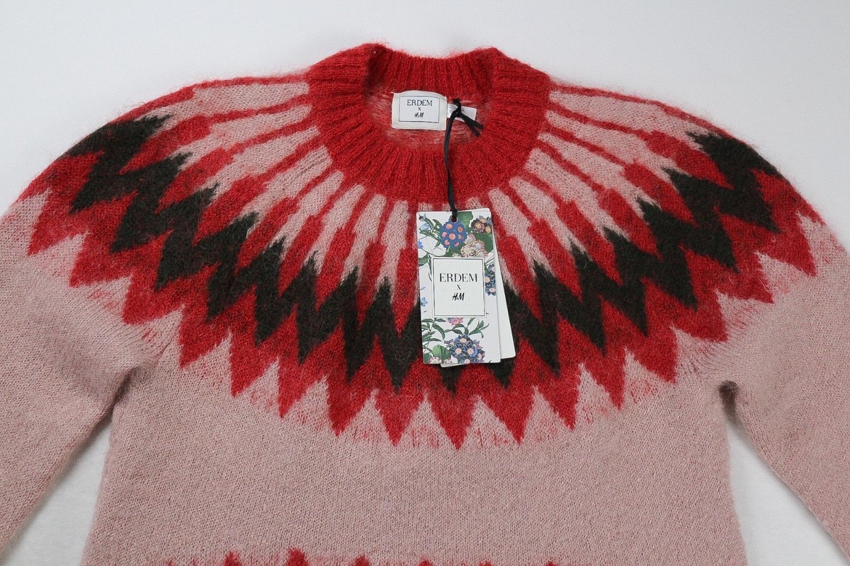 Erdem x H&M Red and Cream Mohair Blend Sweater Size Small NWT | eBay