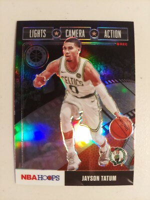 Jayson Tatum 2019-20 Hoops Premium Stock Lights Camera Action Silver Prizm #24