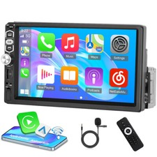 1 Din Touchscreen 7" Car Stereo Radio Apple Carplay Android Auto FM Blueetooth