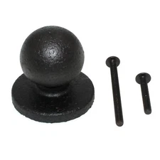 Ancient Treasures H807BLK Hammered Black 1 1/4" Bifold Door Knob and Backplate