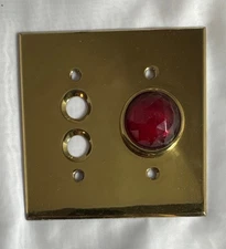 Vintage Red Jeweled Glass Electrical Socket Switch Outlet Cover 4.5"