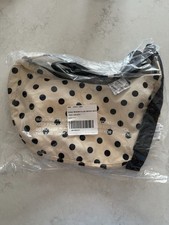 Baggu Medium Nylon Crescent Bag Urban Outfitters Cream Polka Dot NEW IN HAND