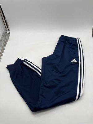 Adidas Mens Track Pants M Navy 3 Stripe Tricot Joggers Athletic White Stripe