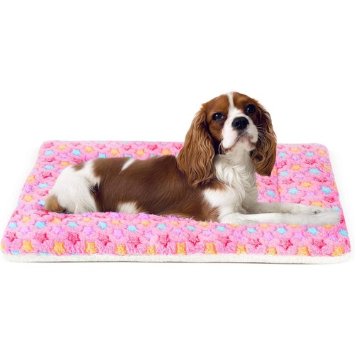 Dog Bed Crate Pad Ultra Soft Pet Bed with Cute Star Print Washable Crate Mat ...