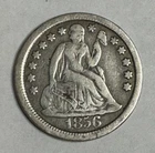 1856 Seated Liberty Dime, Large Date, Philadelphia, ~F+/VF, FREE SHIPPING