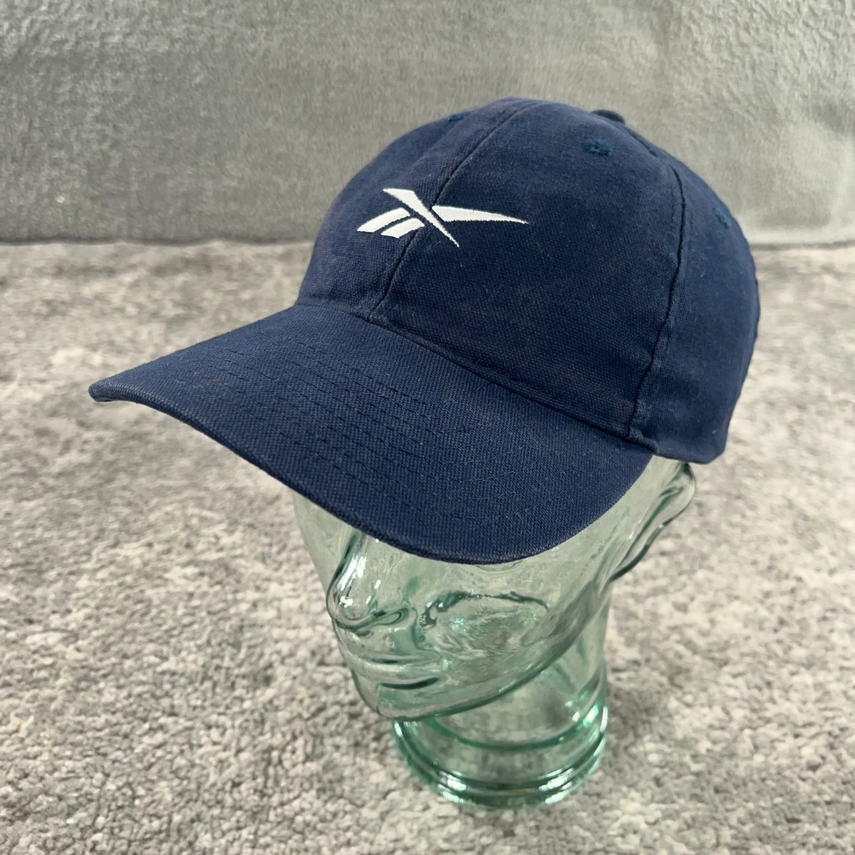 Vintage Reebok Hat Cap Mens Strapback Blue Stitched Logo 90s