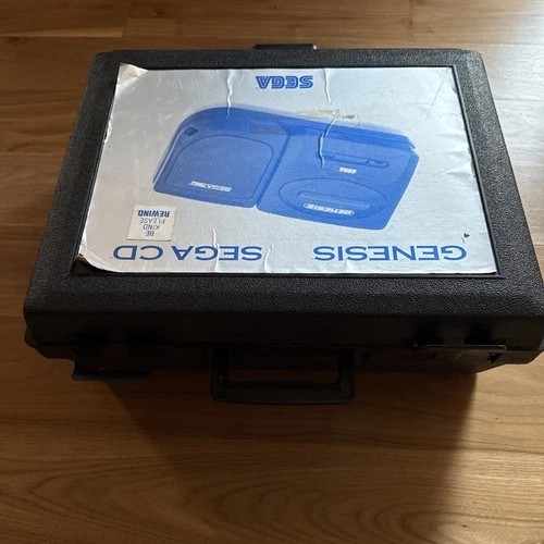 Vtg Sega Genesis 2 + CD Hard Plastic Rental Travel Console Carrying - RARE!