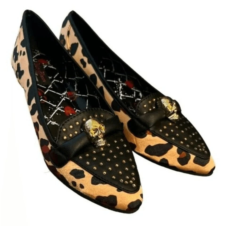Abbey Dawn Shoes Skull Accents Black Flats Avril Lavigne SZ 9 Gothic Halloween - Image 2 of 4