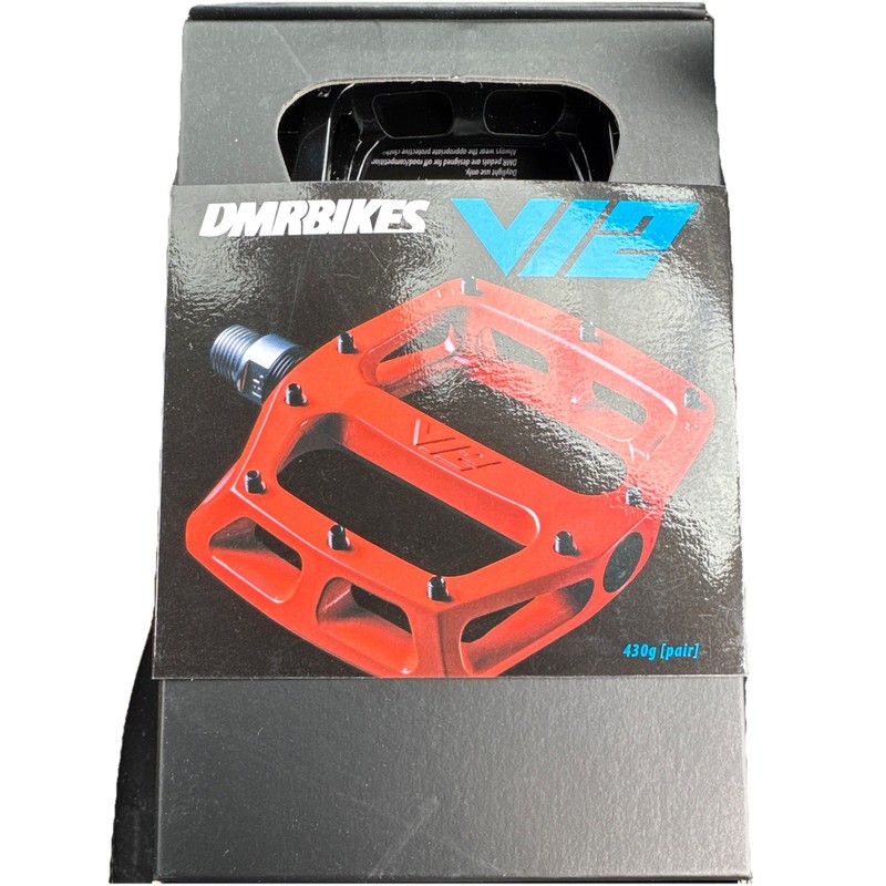 DMR V12 Flat/Platform Pedals Red MTB/BMX Alloy Sealed Cartridge 430g
