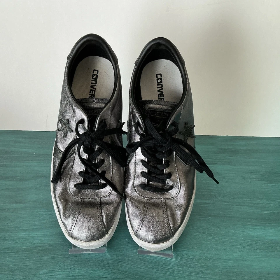 Converse Breakpoint Metallic Sz 8 Low Top Sneaker Black Classic Glam Casual Shoe - Image 2 of 4