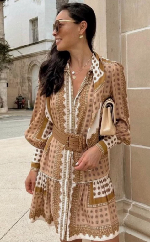 NWT Zimmermann Scarf Mini Dress Sz 1 AU 10 US 6 Silk Blend Dots Long Sleeve Mini