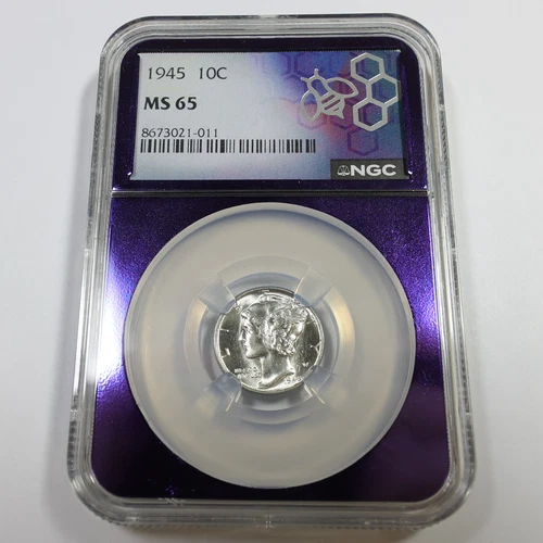1945 P NGC MS65 Trader Bea - Silver Mercury Dime 10c US Coin #58539B