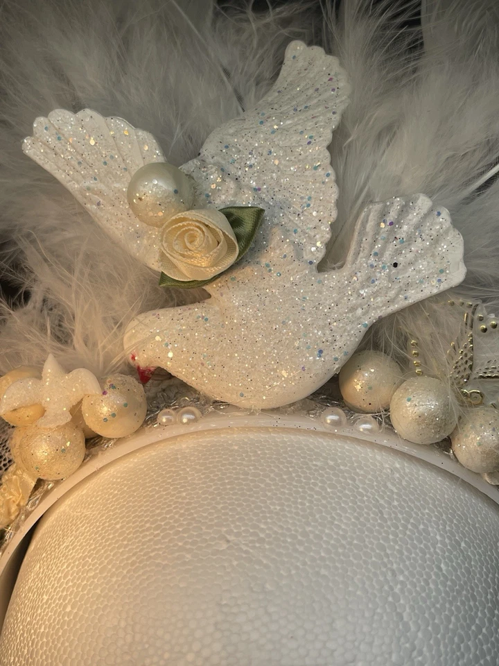 Handmade Headband Vintage Pearls Lace Wedding Bachelorette Party Bridal Party - Image 2 of 4