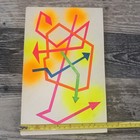 Vintage 1970 Abstract Psychedelic Geometric Painting Neon Pop Art Space Age . — photo 4