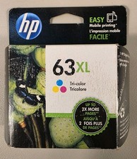 HP 63XL High Yield Tri-Color Original Ink Cartridge F6U63AN 140 NEW Authentic