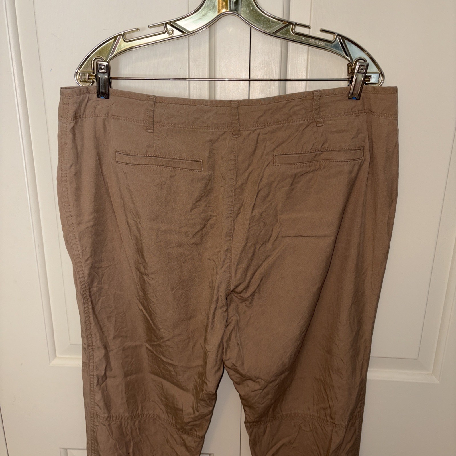 Lauren Ralph Lauren 100% lyocell khaki pants cinch legs size 14 drawstring thumbnail 9