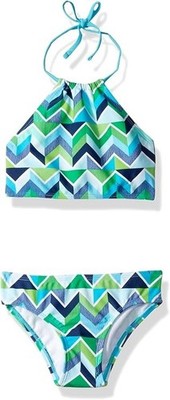 Kanu Surf Mahina Girls' 2-Piece Halter Bikini Set, Swimsuit L Size 12 Bx28
