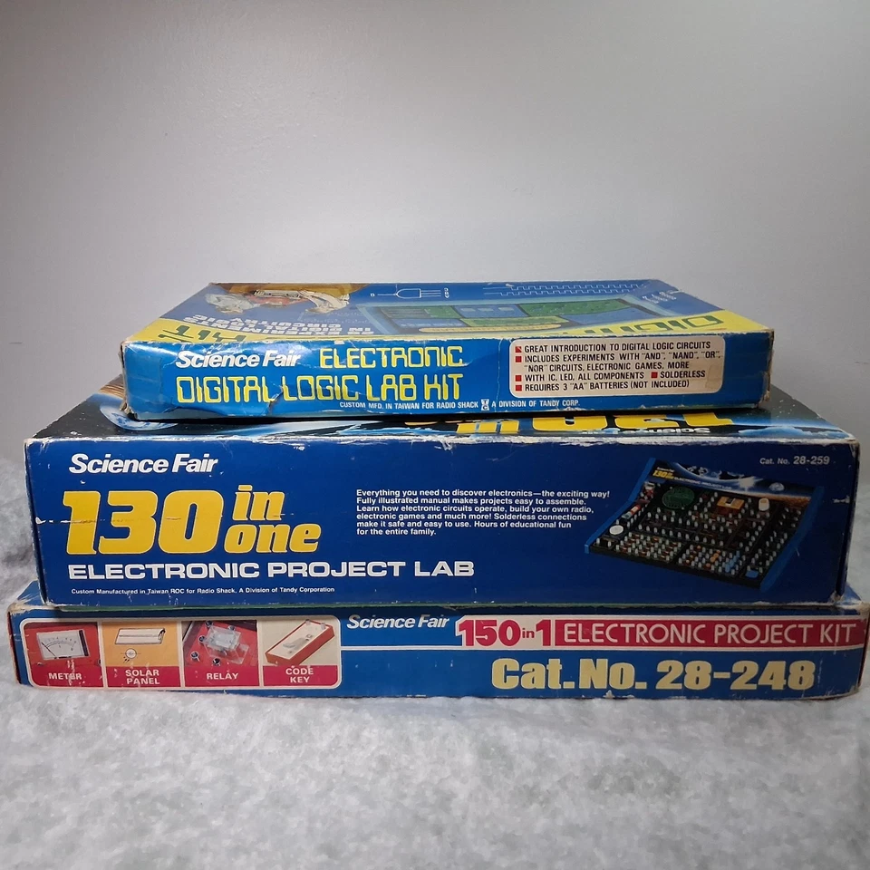 Tandy Radio Shack Science Fair Project Kits Set De 3 |150 En 1 + 130 En 1 | Lógica Foto 3 de 4