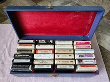 Vintage Lot Of 21-8 Track Tapes In Case 70 s Classic Untested
