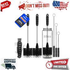 6 Pack Bottle Brush Set, 14" Long Handle Stainless Steel Bottle Cleaner Brush, 3