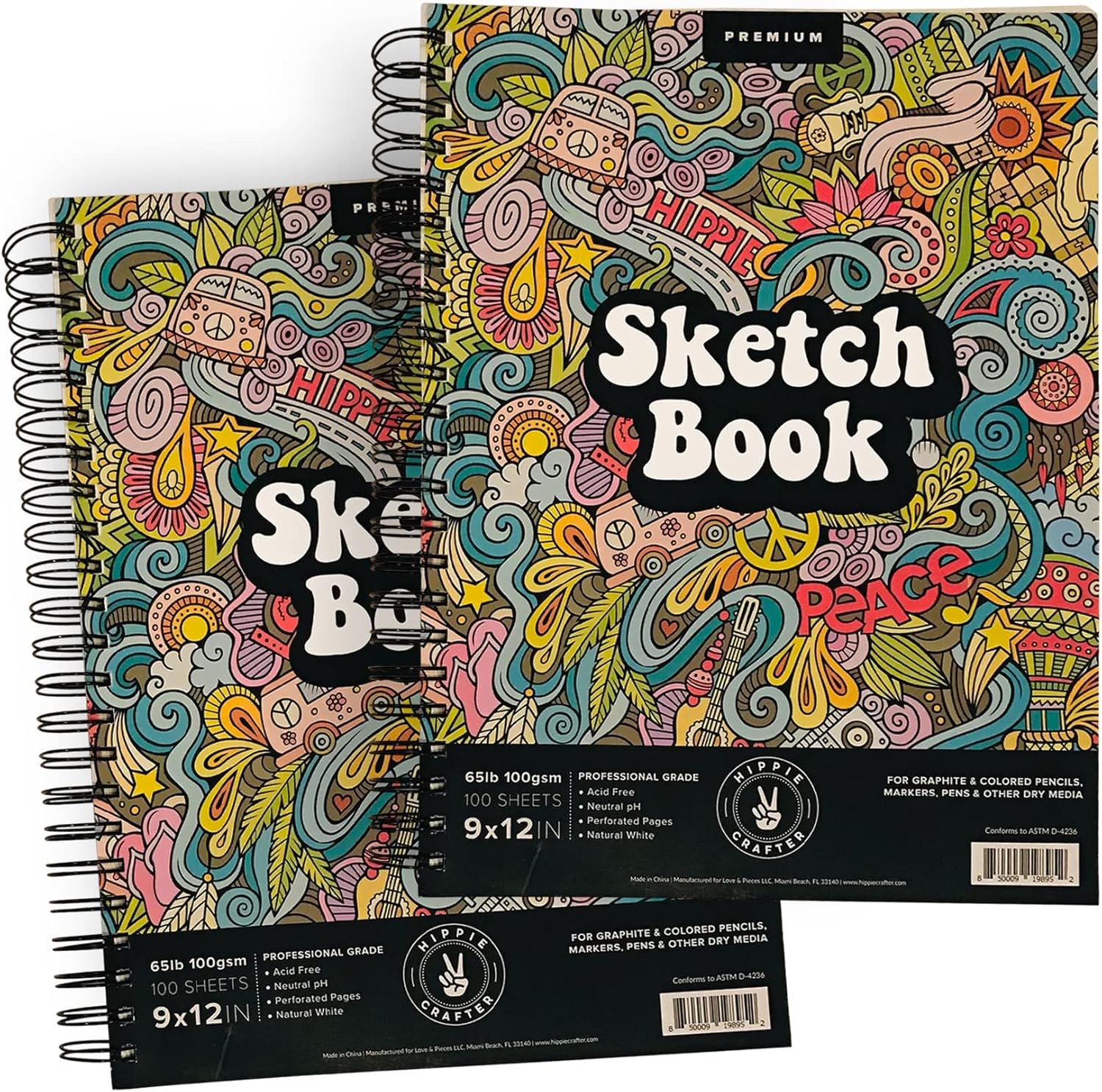 Marker Sketch Book Pack 9 x 12 Inches Spiral Bound Sketchpad