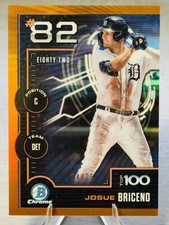 🔥⚾️JOSUE BRICENO 2025 Bowman Scouts Top 100 Orange Refractor SP /25 #TIGERS⚾️🔥