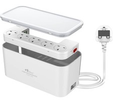 Extension Lead with USB Cable Management Box 5 Gang Plug Extension Socket Hulker